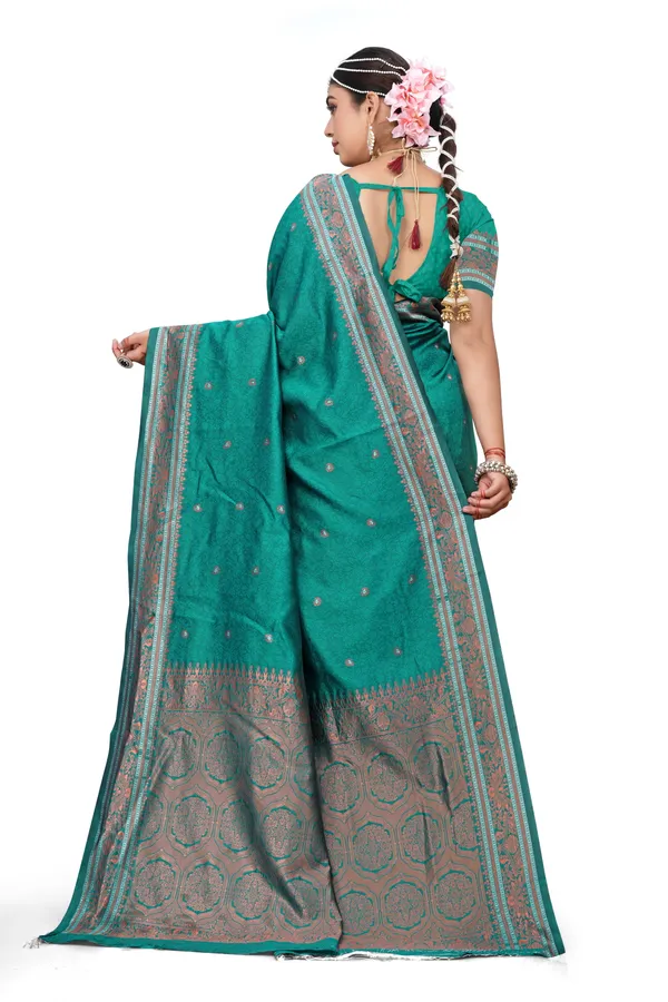 Teal_Woven_Traditional_Saree_For_Women
