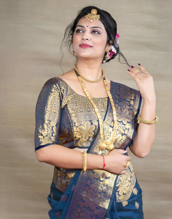 Blue_Banarasi_Silk_Saree_For_Women