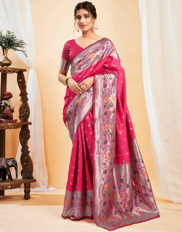 Pink_Banarasi_Silk_Saree_For_Women
