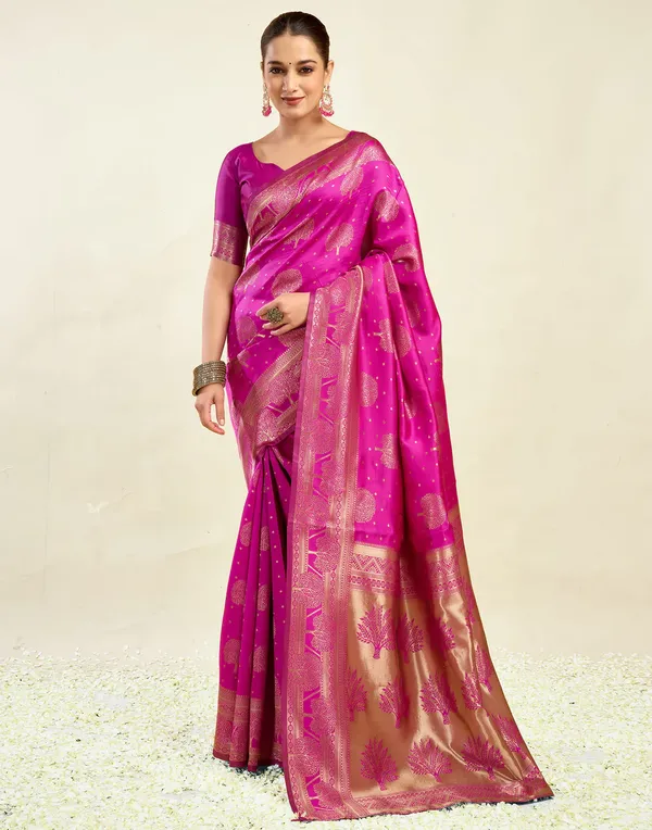 Magenta_Banarasi_Silk_Saree_For_Women
