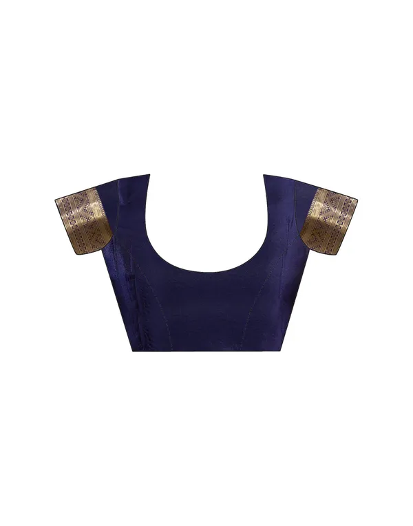 Navy_Blue_Banarasi_Silk_Saree_For_Women