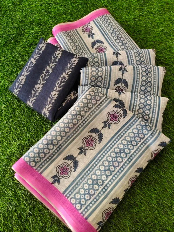 White_Printed_Saree_For_Women