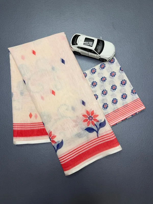 Off_White_Printed_Saree_For_Women