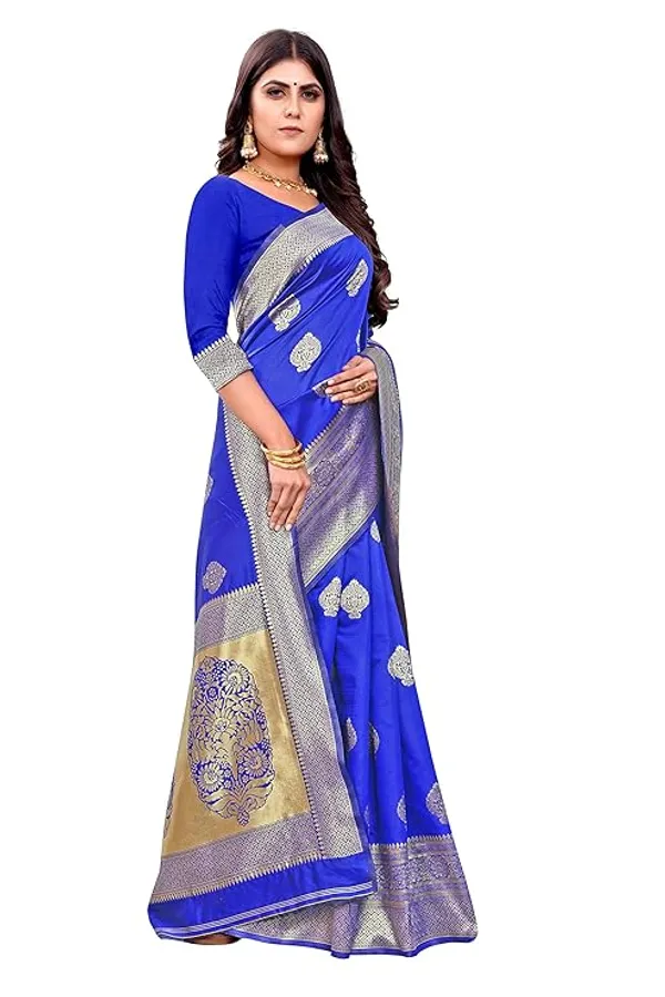 Blue_Banarasi_Silk_Saree_For_Women