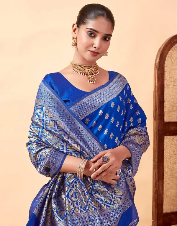 Blue_Banarasi_Silk_Saree_For_Women