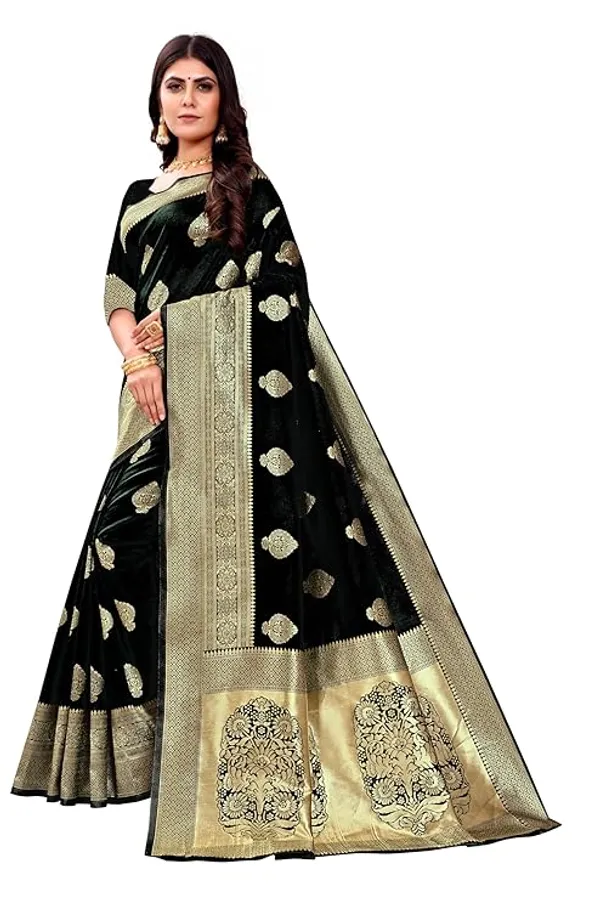 Black,_Gold_Banarasi_Silk_Saree_For_Women