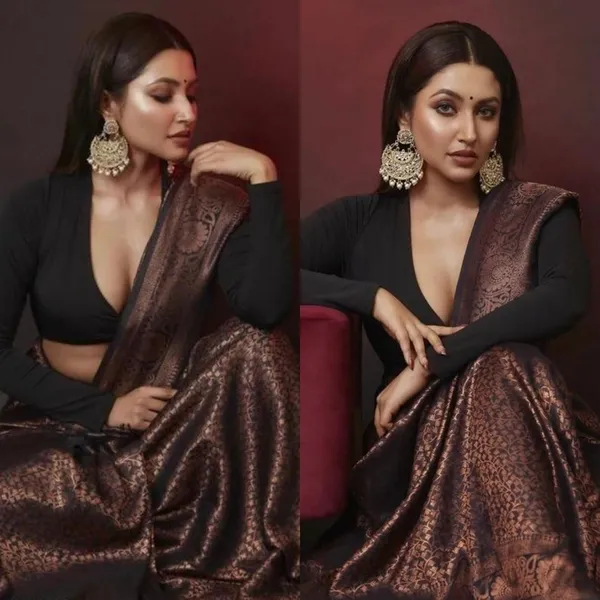 Brown_Printed_Saree_For_Women