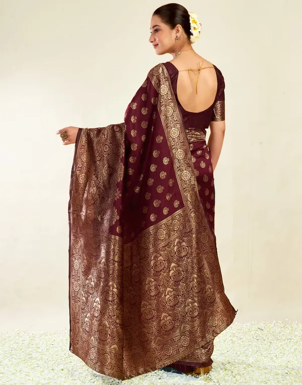 Maroon_Woven_Saree_For_Women