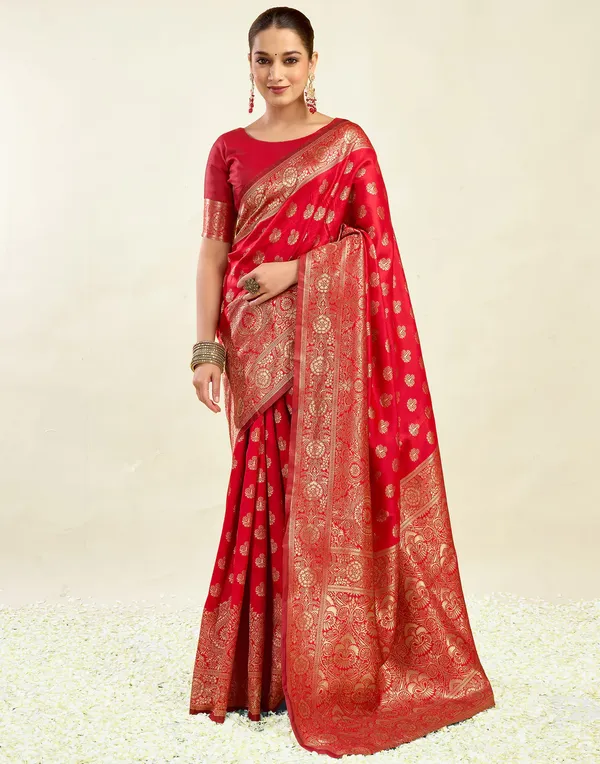 Red_Brocade_Woven_Saree_For_Women