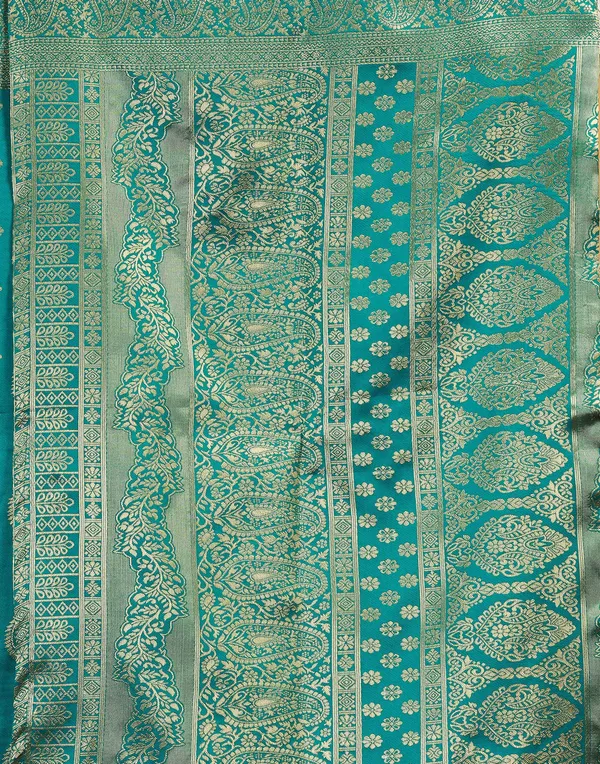 Teal_Banarasi_Silk_Saree_For_Women