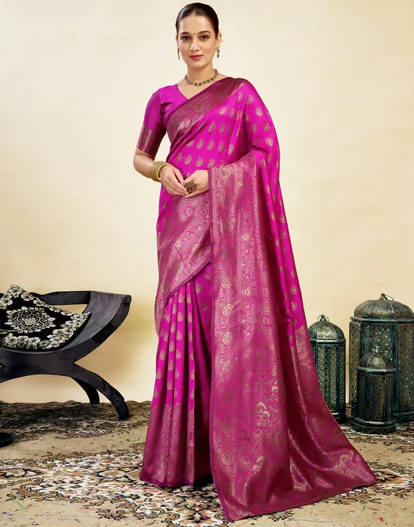 Magenta_Banarasi_Silk_Saree_For_Women