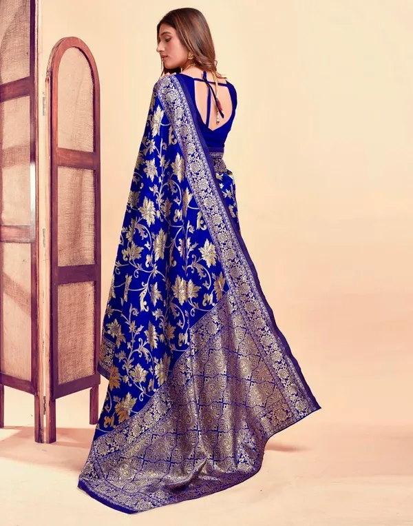 Blue_Banarasi_Silk_Saree_For_Women