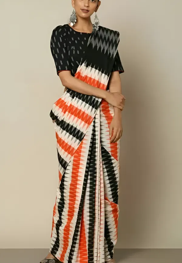 Black_Geometric_Printed_Saree_For_Women