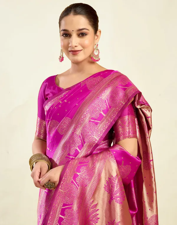 Magenta_Banarasi_Silk_Saree_For_Women