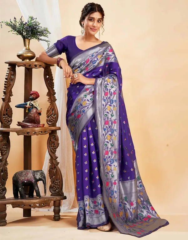 Purple_Floral_Embroidered_Saree_For_Women