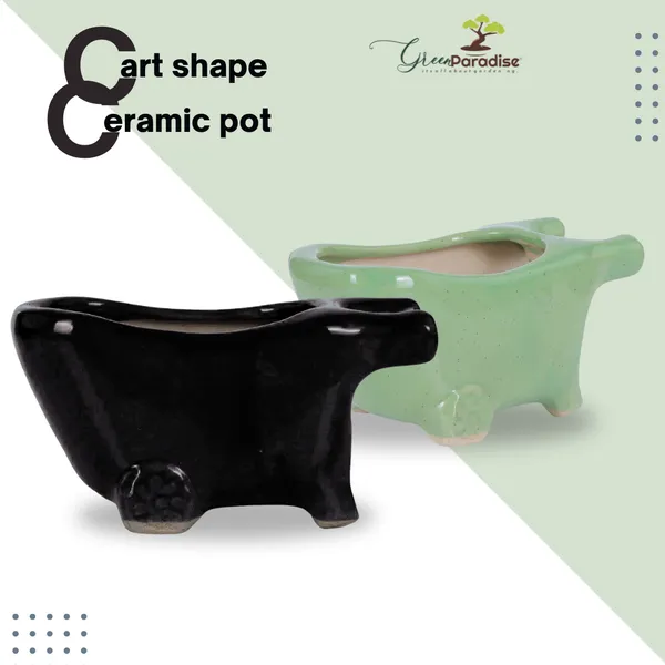 Green_Paradise_Cart_Shape_Beautiful_Ceramic_Pot_Black_Green_Default_Title