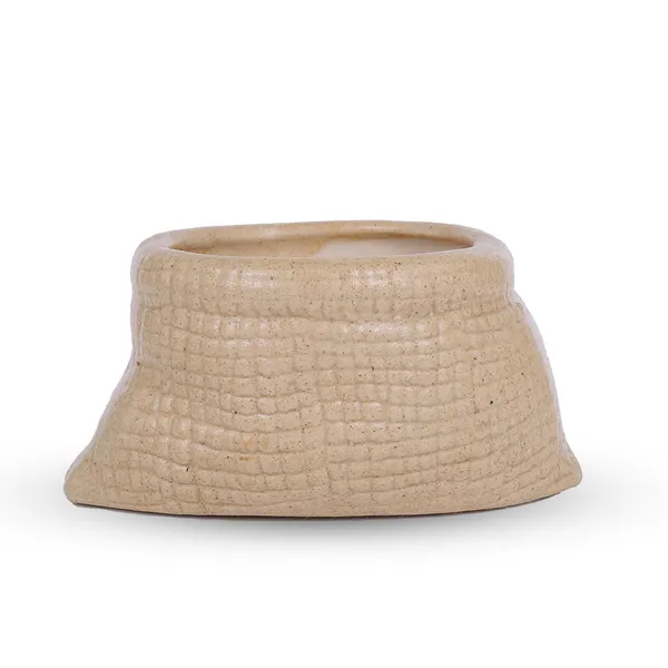 Gunny_Bag_Shaped_Ceramic_Pot_Beautiful_Handmade_Pot_15x12x8_Cm_Default_Title