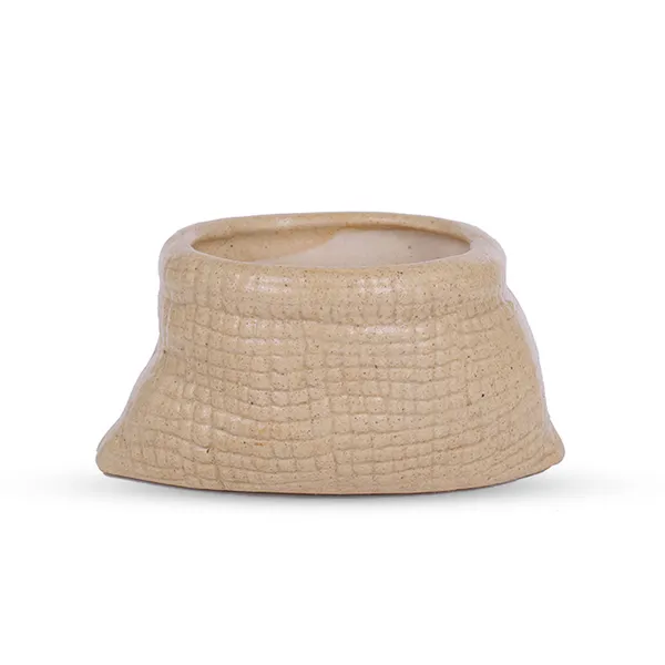 Gunny_Bag_Shaped_Ceramic_Pot_Beautiful_Handmade_Pot_15x12x8_Cm_Default_Title