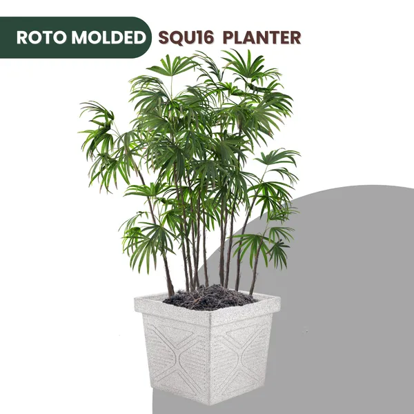 Green_Paradise_Squ16_Roto_Molded_High_Qaulity_Premium_Planter_Gray