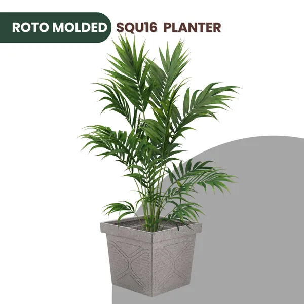 Green_Paradise_Squ16_Roto_Molded_High_Qaulity_Premium_Planter_Gray