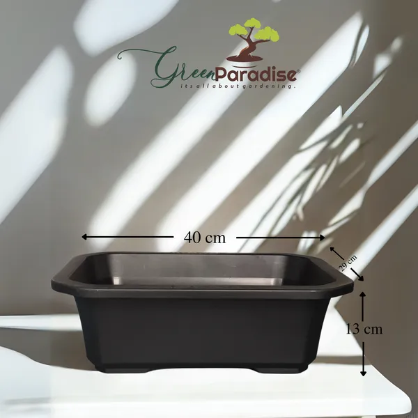 Green_Paradise_Premium_Rectangular_Bonsai_Pot_Durable_Plastic_40cm_Pot_Black_Single