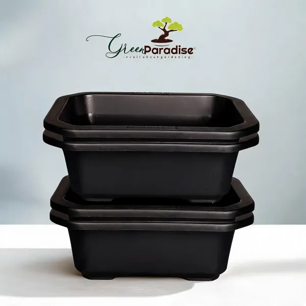 Premium_Black_Rectangular_Bonsai_Pot_Durable_Plastic_21Cm_Pot_Single_-_Pack_Of_2