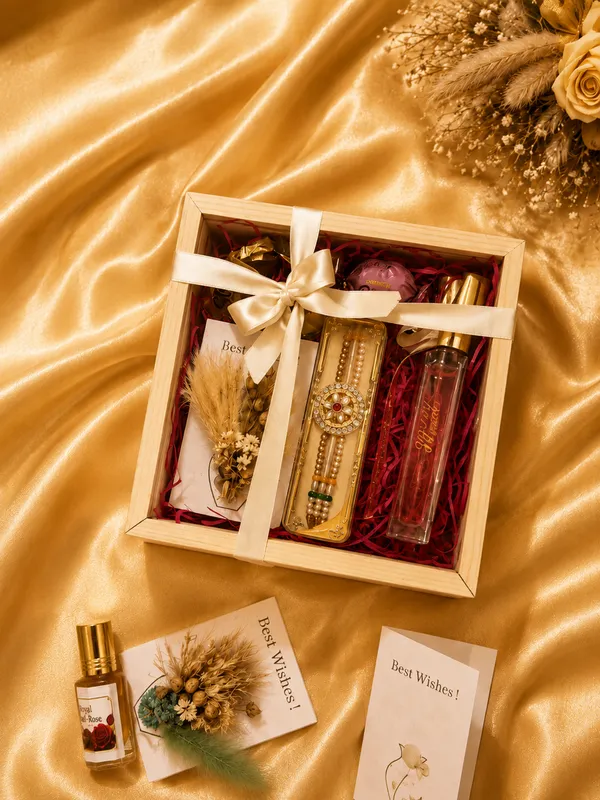 Shaalik_Classic_Rakhi_Hamper_Rakhi_20ml_Perfume_Best_Wishes_Card_In_A_Wooden_Box