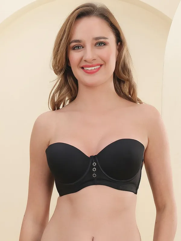 PrettySecret_Strapless_Balconette_Bra_Women_T-Shirt_Lightly_Padded_Bra_(Black)