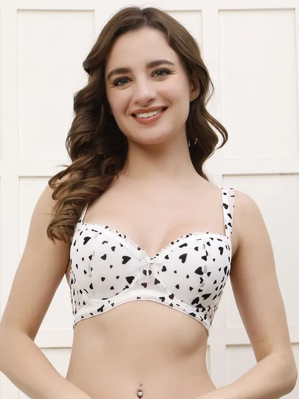 Pretty_Secret_Heart_Print_Underwire_Padded_Bra_Women_T-Shirt_Lightly_Padded_Bra_(Black,_White)