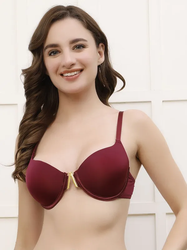 Pretty_Secret_Lightly_Padded_Underwire_Seamless_Bra_Women_Plunge_Lightly_Padded_Bra_(Maroon)
