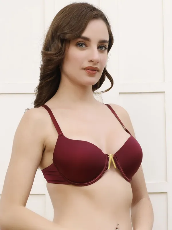Pretty_Secret_Lightly_Padded_Underwire_Seamless_Bra_Women_Plunge_Lightly_Padded_Bra_(Maroon)