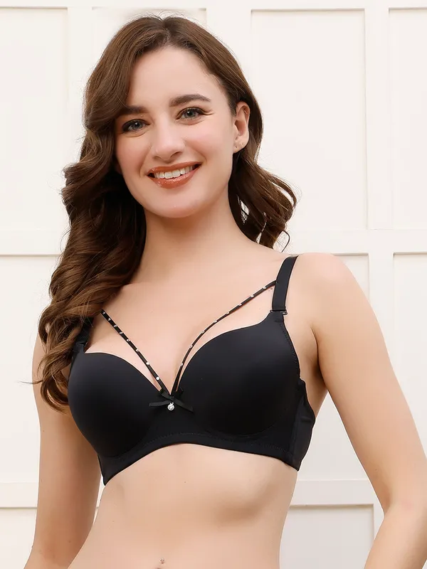 Pretty_Secret_Cage_Strap_Underwire_Seamless_Bra_Women_T-Shirt_Lightly_Padded_Bra_(Black)