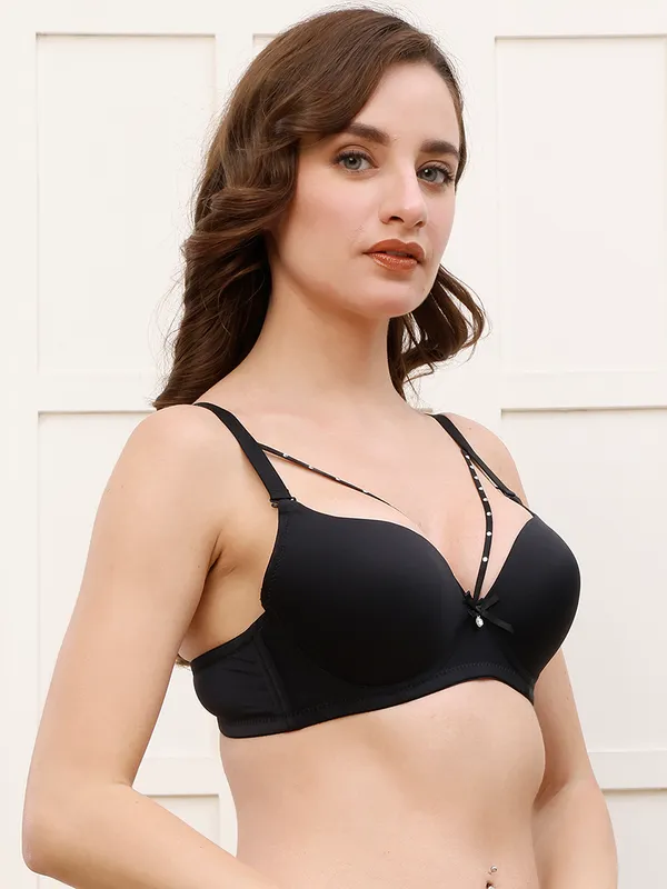 Pretty_Secret_Cage_Strap_Underwire_Seamless_Bra_Women_T-Shirt_Lightly_Padded_Bra_(Black)