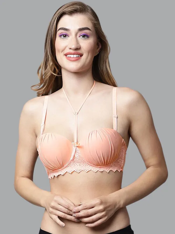 PrettySecret_Peach_Lace_Cage-Style_Balconette_Bra