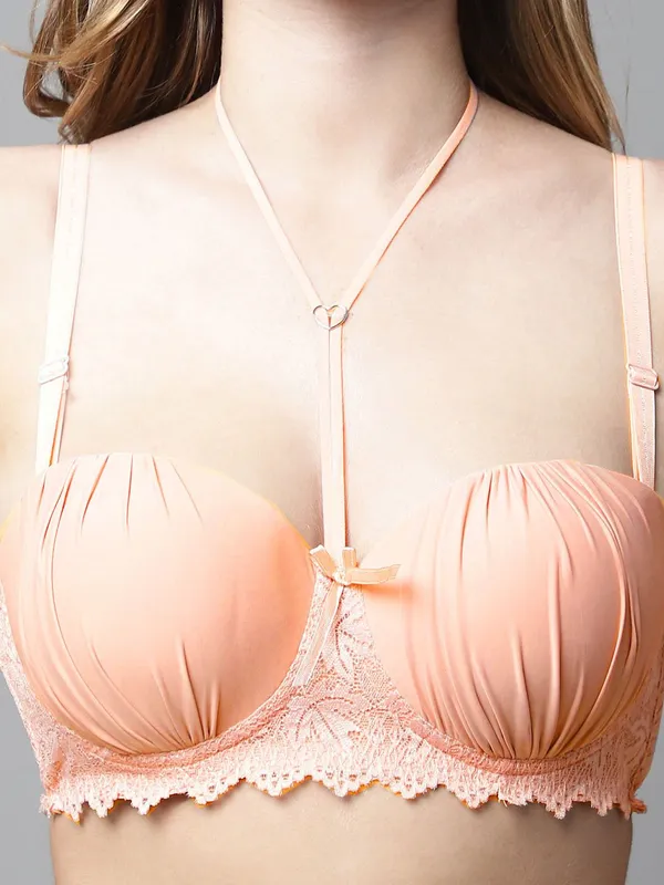 PrettySecret_Peach_Lace_Cage-Style_Balconette_Bra