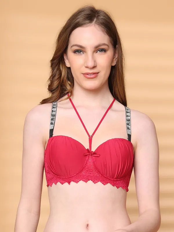 PrettySecret_Red_Strapless-Style_Lace_Balconette_Bra