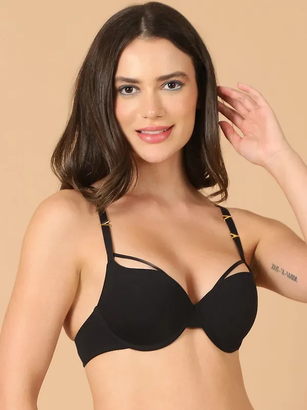 Compassionate_Padded_Underwire_Bra_With_Golden_Buckle_In_Straps