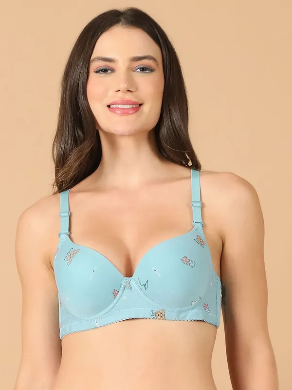 PrettySecret_Lightly_Padded_Underwire_Sexy_T-shirt_Bra_With_Teddy_Print