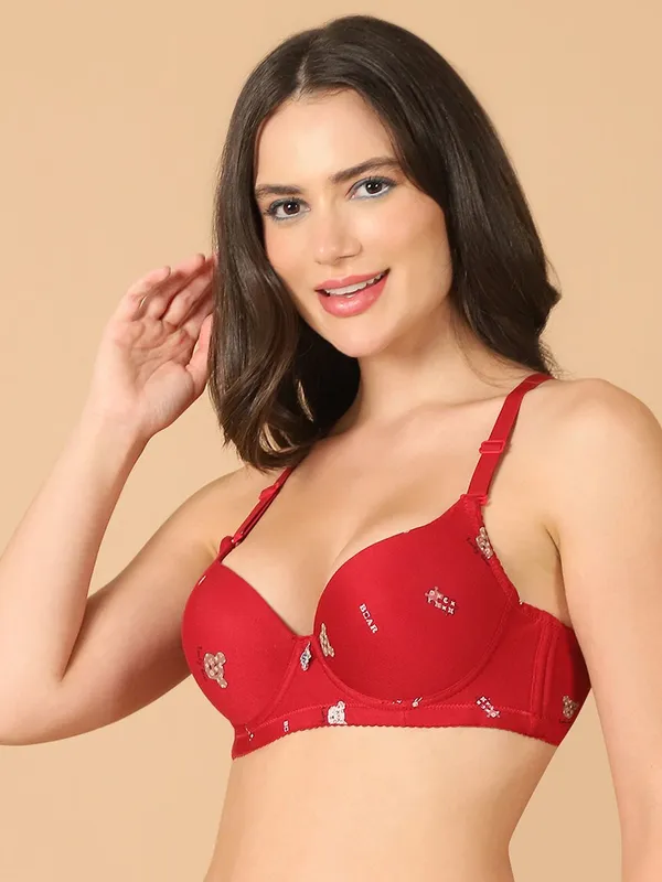 PrettySecret_Lightly_Padded_Underwire_Sexy_T-shirt_Bra_With_Teddy_Print