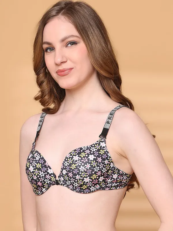 PrettySecret_Pushup_Padded_Plunge_Bra_With_Shine_Strap_for_Women_&_Girls