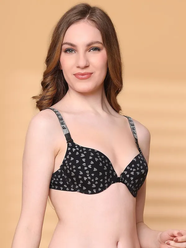 PrettySecret_Pushup_Padded_Plunge_Bra_With_Shine_Strap_for_Women_&_Girls