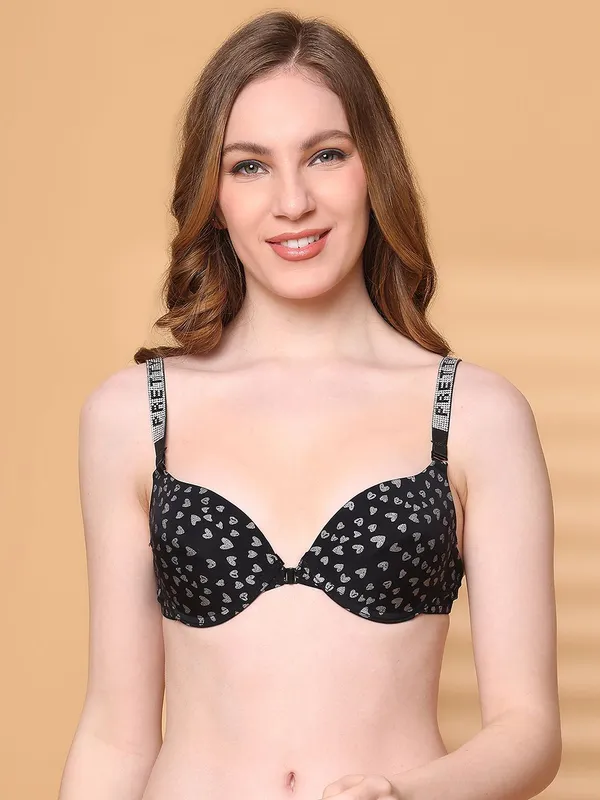 PrettySecret_Pushup_Padded_Plunge_Bra_With_Shine_Strap_for_Women_&_Girls
