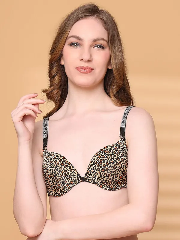 PrettySecret_Pushup_Padded_Plunge_Bra_With_Shine_Strap_for_Women_&_Girls