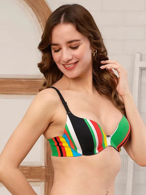 PrettySecret_Underwire_Lightly_Padded_Multicolor_Plunge_Bra_For_Women