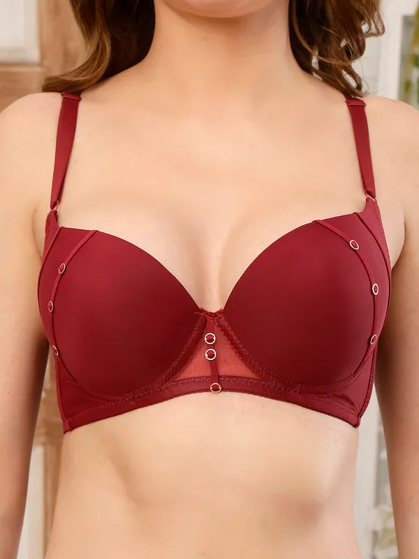 PrettySecret_Women_Underwire_Pushup_Padded_T-shirt_Bra_With_Metal_Detailing_On_Cup