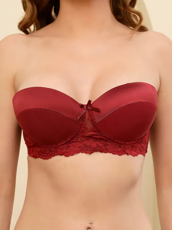 PrettySecret_Women_Underwire_Lightly_Push-up_Padded_T-shirt_Bra_With_Lace_Detailing_Under_Cup