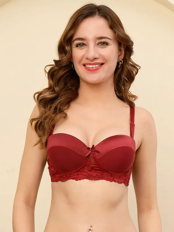 PrettySecret_Women_Underwire_Lightly_Push-up_Padded_T-shirt_Bra_With_Lace_Detailing_Under_Cup