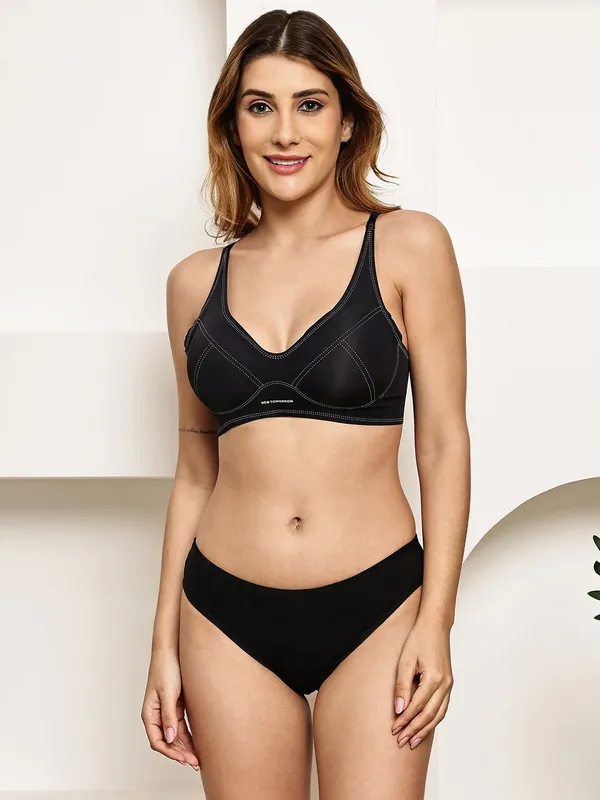 PrettySecret_PrettySecret_Wireless_Removable_Cup_Sports_BraPanty_Set__For_Women_Women_Sports_Lightly_Padded_Bra