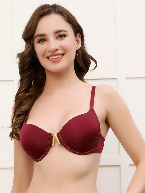 Pretty_Secret_Lightly_Padded_Underwire_Seamless_Bra_Women_Plunge_Lightly_Padded_Bra_(Maroon)