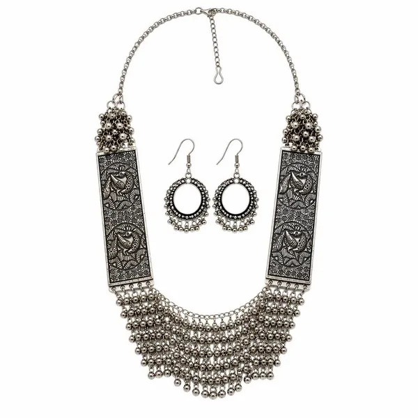 Silver_Tone_Oxidized_Statement_Necklace_Set_for_Women